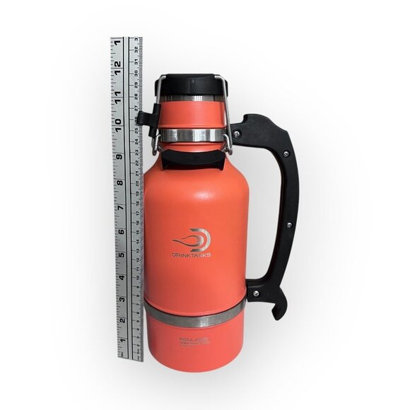DrinkTanks Growler Travel Keg 64oz Steel Craft with Keg Cap in Coral: Rare Color - Picture 2 of 16